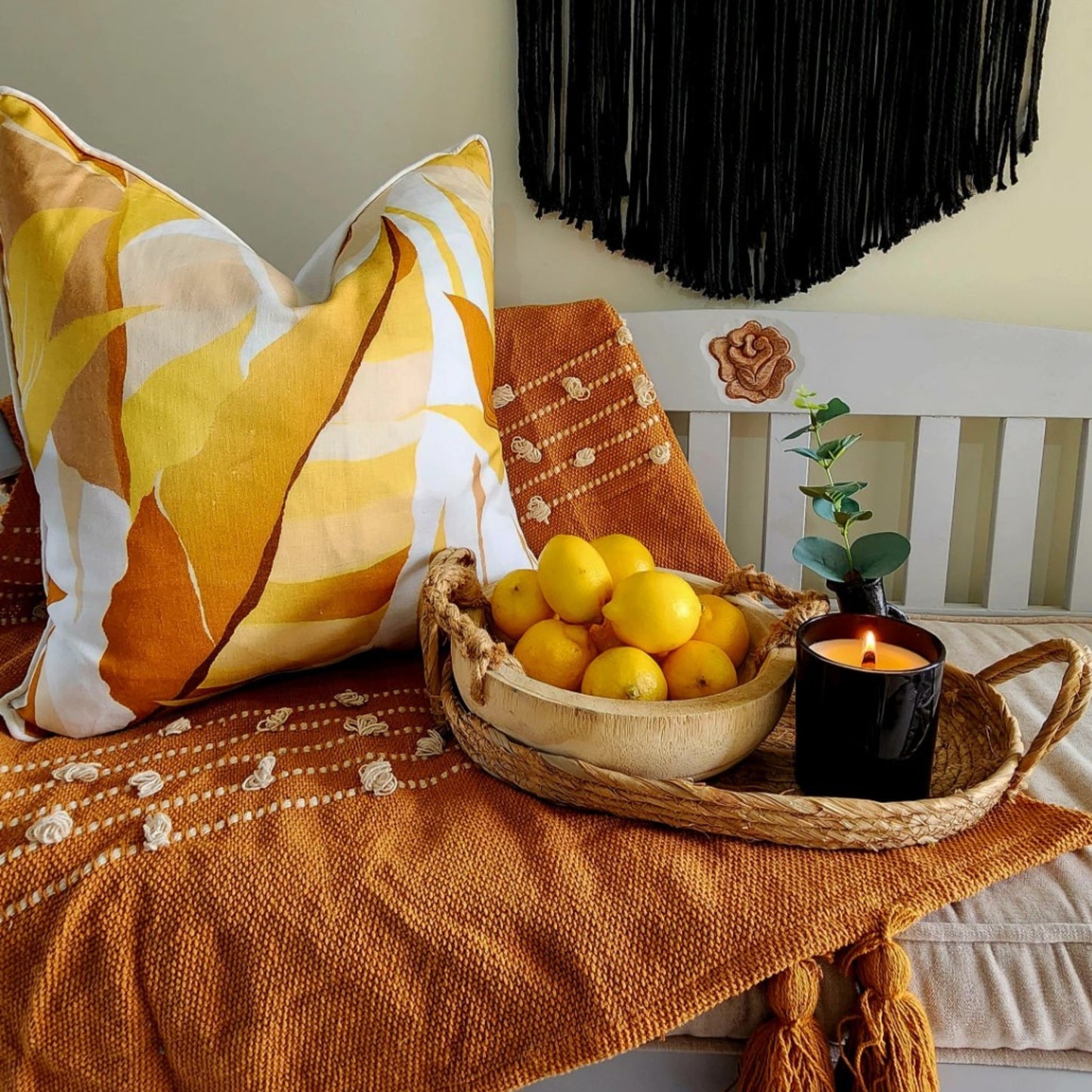 Abstract Palm Indoor Cushion - Coastal Country Home Decor