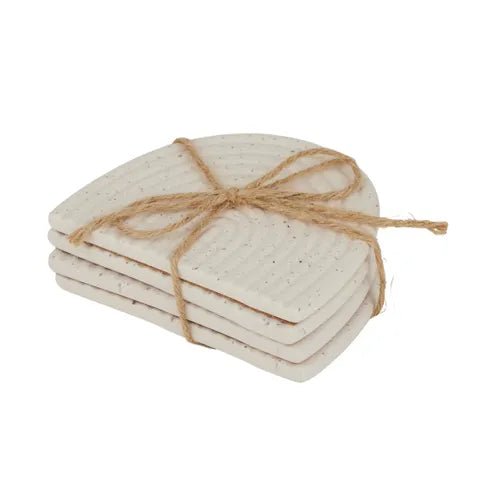 Ceramic Coasters | Ivory | Set of 4 - Coastal Country Home Decor
