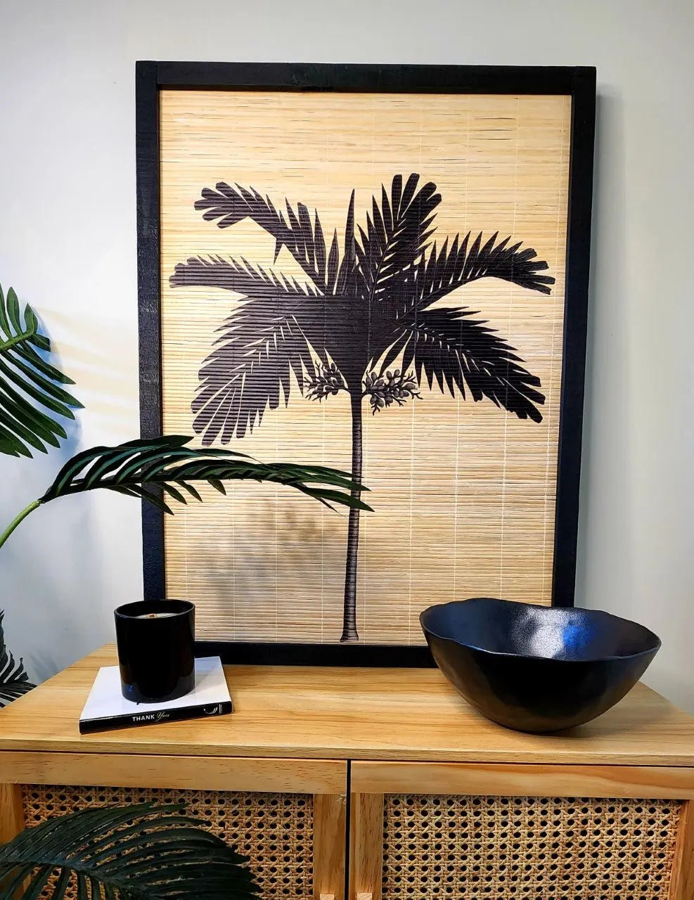 Royal Palm Print | Black & Ivory - Coastal Country Home Decor