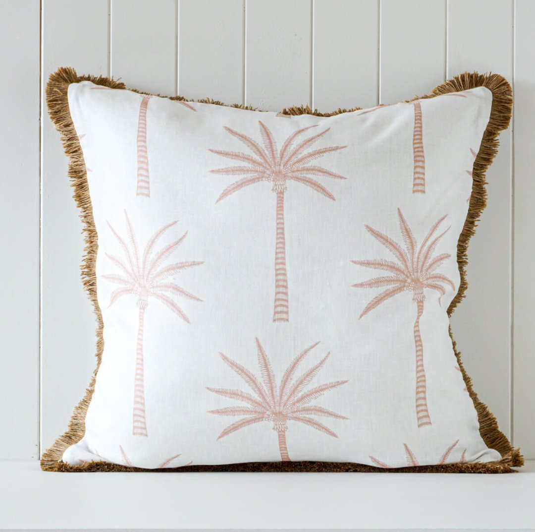 Coral Palm European Cushion - Coastal Country Home Decor
